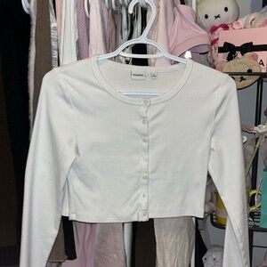 White Aritzia button up cardigan